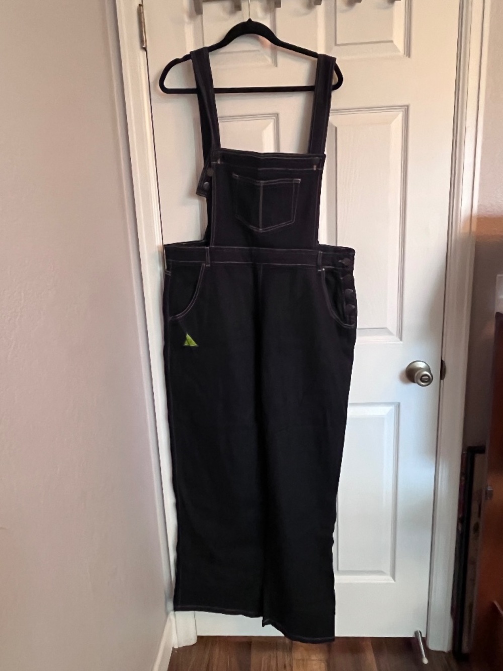 Hell Bunny Elly May Dark Blue Denim Overalls 3XL/UK 20 Retro Rockabilly